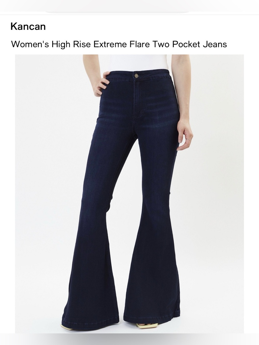 KanCan High-Rise Dark Indigo Flare Wide Leg Jeans